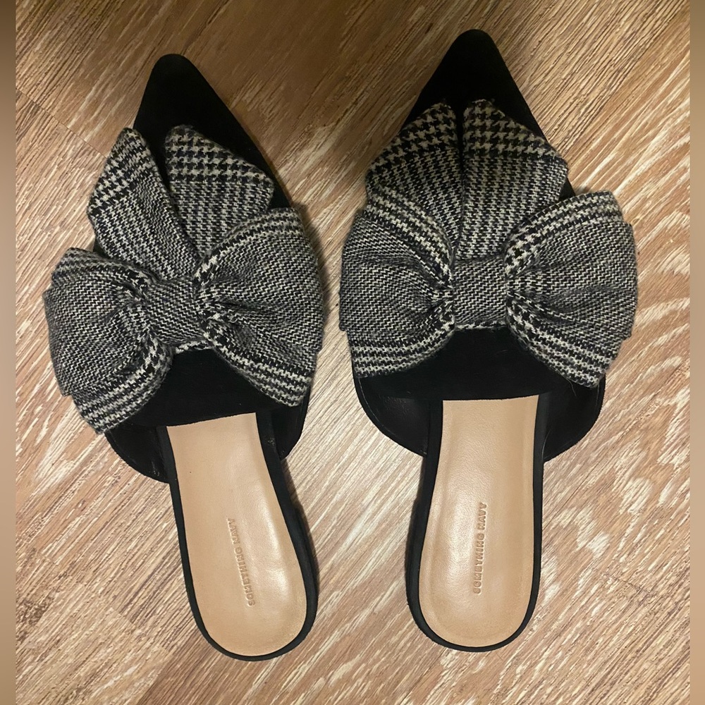 Something navy slip on shoes mules size 8